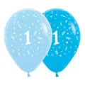 Sempertex Age 1 Fashion Latex Balloons 6 Pieces, 30 cm Size, Blue/Royal Blue