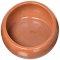 Living World Ceramic Ergonomic Pet Dish 420 ml Capacity, Terracotta Large