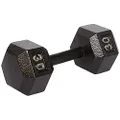 Amazon Basics Cast Iron Hex Dumbbell Weight - 13.4 x 5.8 x 5 Inches, 40 Pounds / 18.1kgs, Black