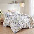 Inspire by INTELLIGENT DESIGN Reversible 100% Cotton Sateen Duvet-Breathable Sateen Comforter Cover,Modern All Season Bedding Set with Sham(Insert Excluded),Mia,Spring Floral,King/Cal King(104"x90")