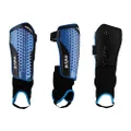 Mitre Aircell Power Ankle Protect Football Shin Pads, Blue/Black, Medium
