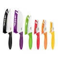 Zyliss 6pc Knife Set with Coloured Blade Protector Covers, Stainless Steel Knives, Plastic Sheaths Multicoloured