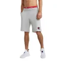 Champion Men's Shorts, Powerblend Fleece Shorts, 10", Mid-Weight, C Logo, Long Athletic Shorts with Pockets, Large C Logo, Oxford Gray-y07689, Small