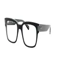Ray-Ban Men's Rx5388 Jeffery Square Prescription Eyeglass Frames, Black on Transparent/Demo Lens, 53 mm