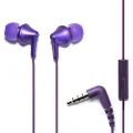 PANASONIC ErgoFit Earbud Headphones with Microphone and Call Controller Compatible with iPhone, Android and BlackBerry - RP-TCM125-VA - in-Ear (Metallic Violet)
