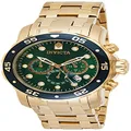 Invicta Men's Pro Diver Collection Chronograph Watch, Gold & Green, 48mm, Casual