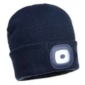Portwest Unisex Rechargeable LED Beanie, Navy, One Size