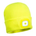 Portwest Unisex Rechargeable LED Beanie, Yellow, One Size