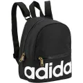 adidas Originals Unisex Linear Mini Backpack, Black/White/Gold, ONE SIZE