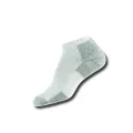 Thorlos Unisex Thick Padded Running Socks, Micro Mini, White/Platinum, Small (Women's Shoe Size: 4.0-6.0)