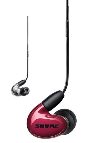 Shure AONIC 5 Wired Sound Isolating Earbuds, High Definition Sound + Natural Bass, Three Drivers, in-Ear Fit, Detachable Cable, Durable Quality, Compatible with Apple & Android – Red