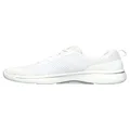 Skechers Women's Go Walk Arch Fit-Motion Breeze Sneaker, White/Silver, 8.5 US