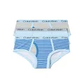 Calvin Klein Boys Cotton Stretch 3 Pack Brief Heather Grey/Blue Bell/Blue Multi Stripe 4-5