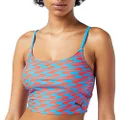 PUMA Women's Swimwear Formstrip Longline Top Bikini, Blue Combo, Medium