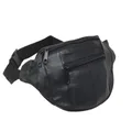 RAS Leather Travel Money Pouch Waist Bum Bag Passport Holder Adjustable Belt 1013 Black