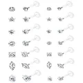 Jstyle 14Pairs 16G Forward Helix Cartilage Tragus Earring Studs Internal Threaded Labret Lip Monroe Ring 8MM Barbell Body Piercing Jewelry