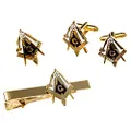 Working Tools Square & Compass Lapel Pin Tie Bar Cufflink Masonic Combo Pack