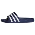 adidas Men's Adilette Aqua Slipper, Dark Blue White Dark Blue, 8.5 US