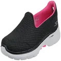 Skechers Women's GO Walk 6-Big Splash Sneaker, Black/Hot Pink, 7.5
