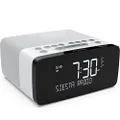 Pure Siesta Charge Radio Alarm Clock with Wireless Charging Pad (Digital Radio with DAB/DAB+, FM/FM Radio, Bluetooth, USB, AUX, Wireless Mobile Phone Charging Station, 40 Station Memory) Polar White