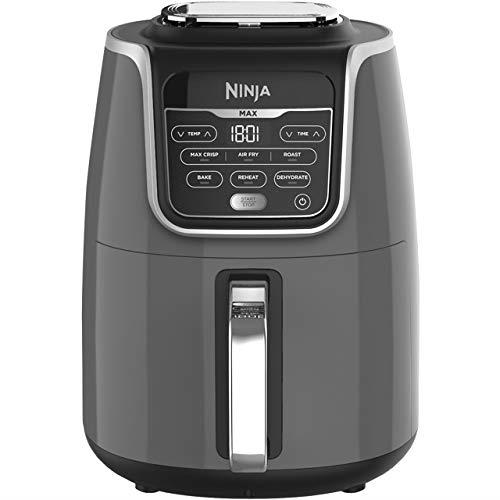Ninja Air Fryer MAX, 5.2L, 6-in-1, Uses No Oil, Air Fry, Max Crisp, Roast, Bake, Reheat, Dehydrate, Family Size, Digital, Cook From Frozen, Non-Stick, Dishwasher Safe Basket, Grey & Black, AF160UK