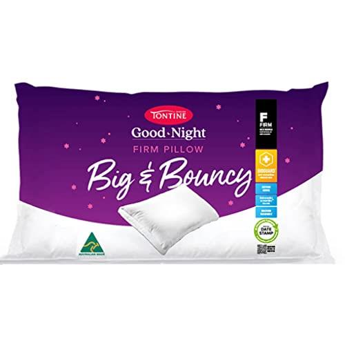 Tontine Good Night Big & Bouncy Firm Soft Sleeping Pillow w/Cotton Cover White