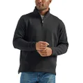 Wrangler Authentics Men's Sweater Fleece Quarter-Zip, Caviar, L