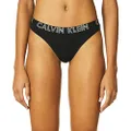 Calvin Klein Women's Ultimate Cotton Thong, Black, Large