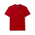 Lacoste Men s Essentials Crew Neck Tee T Shirt, Red, Medium UK