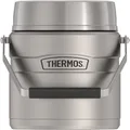 THERMOS Stainless King Vacuum-Insulated Food Jar with 2 Storage Container Inserts, 47 Ounce, Matte Steel
