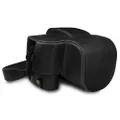 MegaGear Panasonic Lumix DC-FZ1000 II MegaGear MG1678 Ever Ready Leather Camera Case Compatible with Leica V-Lux 5, Panasonic Lumix DC-FZ1000 II - Black Camera Case, Black (MG1678)