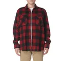 Wrangler Authentics Men's Long Sleeve Plaid Fleece Shirt, Red Buffalo Plaid, 3X