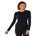Rip Curl Women's Premium Rib Long Sleeve Top, Small, Black