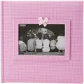 Baby Gingham Fabric Frame Cover Photo Album, Pink