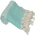 Bersuse 100% Cotton Hierapolis Turkish Handloom Towel - 37X70 Inches, Mint Green