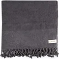 Bersuse 100% Cotton Oeko-TEX Certified Zuma Turkish Handloom Towel - 33X66 Inches, Black