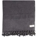 Bersuse 100% Cotton Oeko-TEX Certified Zuma Turkish Handloom Towel - 33X66 Inches, Black