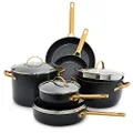 GreenPan Padova Reserve Healthy Ceramic Nonstick, Cookware Pots and Pans Set, 10 Piece, Black