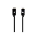 Monoprice Apple MFi Certified Lightning to USB Type-C and Sync Cable - 1.5 Feet - Black | Compatible with iPod, iPhone, iPad with Lightning Connector