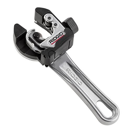 RIDGID 32573 Model 118 2-in-1 Close Quarters AUTOFEED 1/4" to 1-1/8" Metal Tubing Compact Cutter, Silver/Black