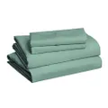 Amazon Basics Lightweight Super Soft Easy Care Microfiber Bed Sheet Set with 36-cm Deep Pockets - Queen, Emerald Green