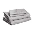 Amazon Basics Lightweight Super Soft Easy Care Microfiber Bed Sheet Set with 36-cm Deep Pockets - Queen, Gray Arrows