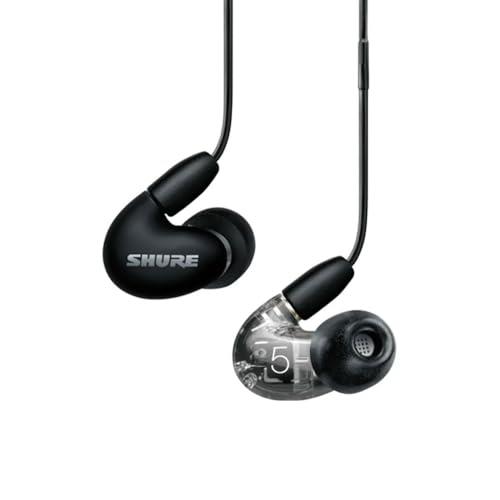 Shure AONIC 5 Wired Sound Isolating Earbuds, High Definition Sound + Natural Bass, Three Drivers, in-Ear Fit, Detachable Cable, Durable Quality, Compatible with Apple & Android Devices – Black