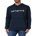 Carhartt Men's Signature Logo Midweight Sweatshirt Hooded Original Fit,New Navy (Closeout),XX-Large