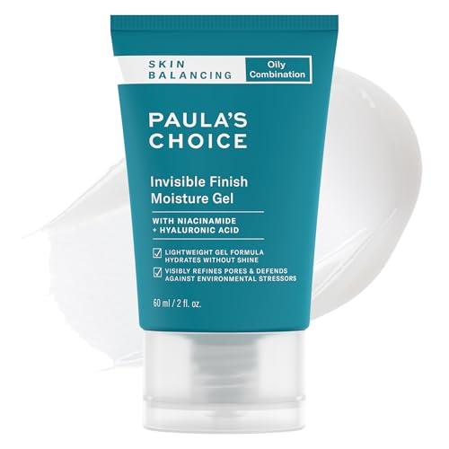 Paula's Choice Skin Balancing Invisible Finish Moisture Gel Moisturiser, 60 mL Tube With Antioxidants And Niacinamide, Face Moisturiser For Oily Skin