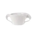 Villeroy & Boch 1025250960, New Wave Sugar Bowl, Jam Jar with Lid, Curved Handle, Premium Porcelain, Dishwasher and Microwave Safe White, 260 ml
