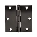 Amazon Basics Square Door Hinges, 3.5 Inch x 3.5 Inch, 12 Pack, Oil Rubbed Bronze