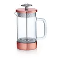 Barista & Co Core French Press Coffee Maker - Plastic Free Tea and Coffee Strainer with Borosilicate Glass Beaker, Metal Filter and Removable Steel Base - Copper 350ml Manual Tea and Coffee Infuser