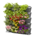 Gardena NatureUp! Tall Vertical Kit with Micro-Irrigation : Vertical Planters for Adding Greenery to Balcony/terraces/patios, Fits 15 Plants (13151-20), Grey, 66.5 x 25.5 x 37.4 cm