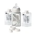 Tommee Tippee Breast Milk Starter Set, Compatible with All Leading Breast Pumps, Includes Breast-Like Teats, Milk Pouch Bottle Holder, 20x Pre-Sterilised Breastmilk Pouches and Adaptor Set